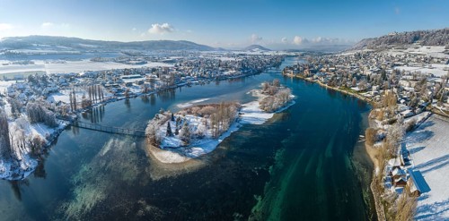 The Werd archipelago in the westernmost part of Lake Constance