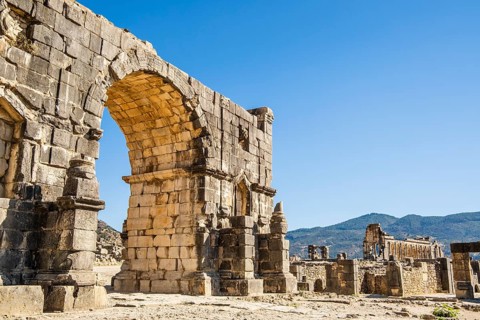 Well-preserved roman ruins in Volubilis