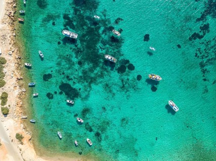 Fishing boats from above