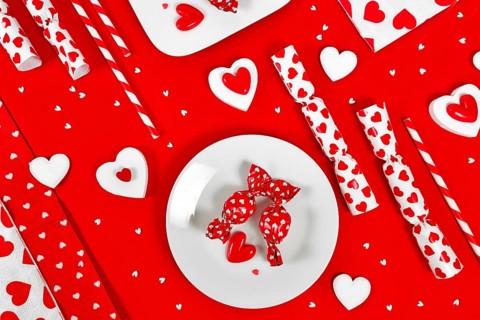 Valentine's Day decoration with candy