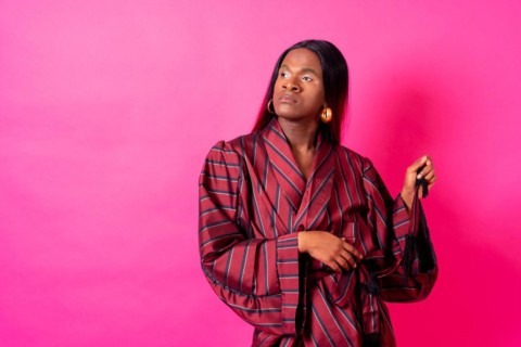 Black ethnic man in a studio