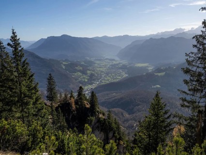 View from Mount Katrin of Bad Goisern and Lake Hallstatt