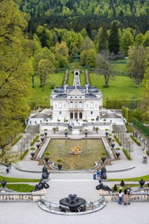 Royal Villa Linderhof Palace with fountain