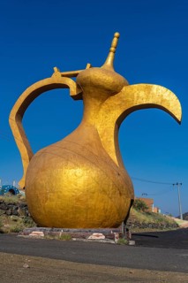 Huge tea pot monument in the Asir mountains near Jizan