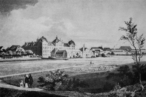 Historical view of Ellingen Castle