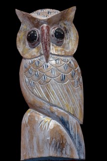 Figure of a wood-carved owl
