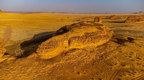 Aerial of the rock tombs