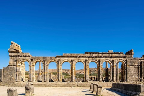 Well-preserved roman ruins in Volubilis