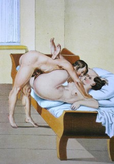 Erotic scene from the Victorian era