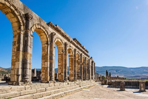 Well-preserved roman ruins in Volubilis