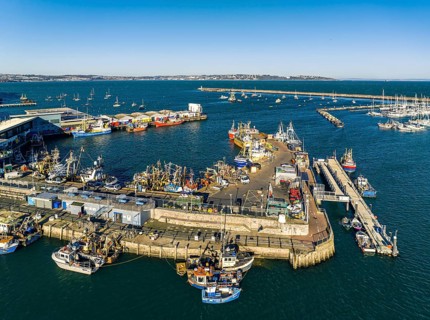 Brixham Harbour from a drone