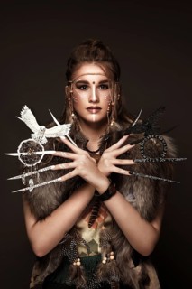 Beautiful woman with art make-up