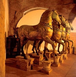 Gilded bronze quadriga in the Basilica di San Marco