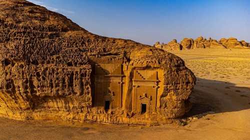 Aerial of the rock tombs