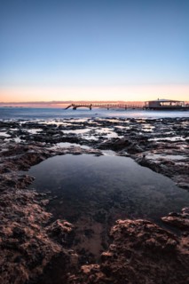 Long exposure at sunrise at the coast near Corralejo