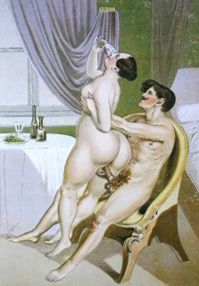 Erotic scene from the Victorian era