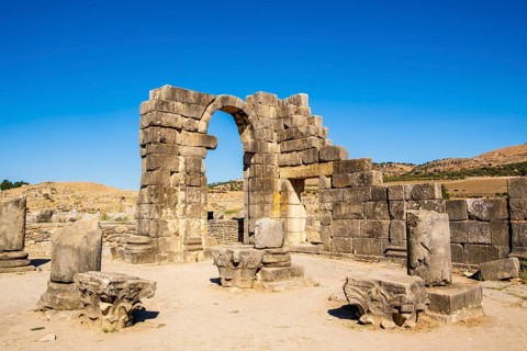 Well-preserved roman ruins in Volubilis