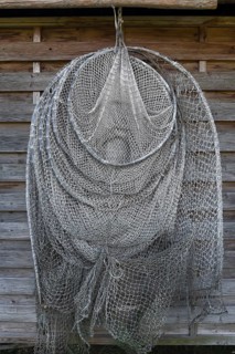 Fish trap hung up to dry