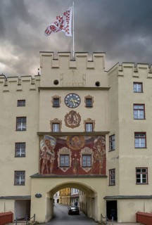 Hisoric Brucktor with frescoes and clock