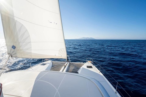 Sailing catamaran sailing on the sea