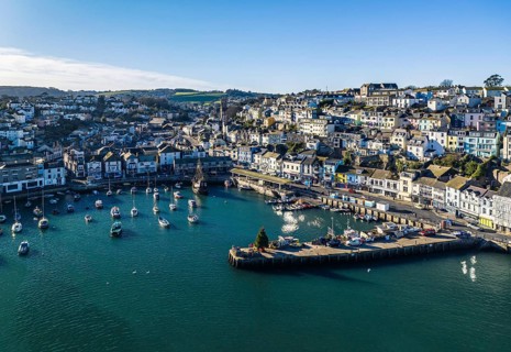 Brixham Harbour from a drone