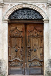 Door of the former Baumburg monastery church of St. Margareta