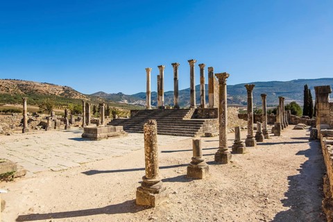 Well-preserved roman ruins in Volubilis