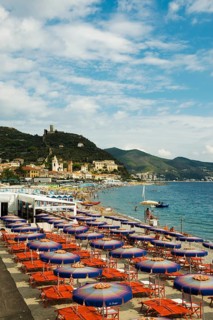 Colourful parasols on the beach