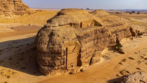 Aerial of the rock tombs