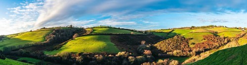 Panorama of Farms over Man Sands