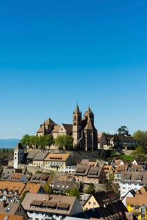 View from the Eckhartsberg on the old town with the Romanesque St. Stephen's Minster and the Rhine