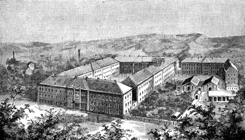 The porcelain factory in the Triebisch valley in 1880