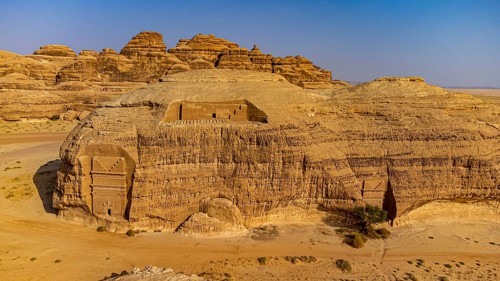 Aerial of the rock tombs
