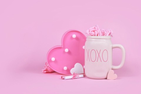 Cute Valentine's Day decoration with hearts