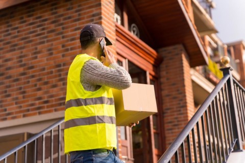 Package delivery man from an online store