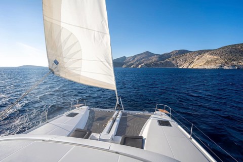 Sailing catamaran sailing on the sea