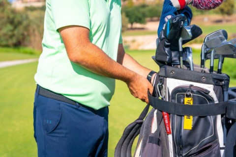 Man playing golf