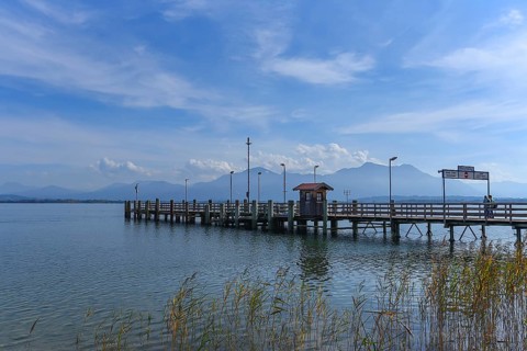 Gstadt boat landing stage. Chiemsee