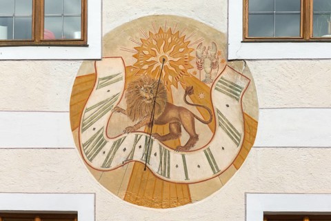Sundial at the monastery church of St. Lambert