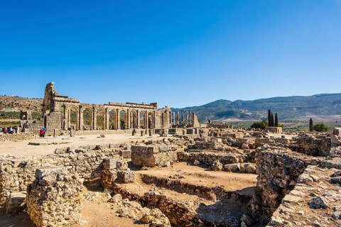 Well-preserved roman ruins in Volubilis