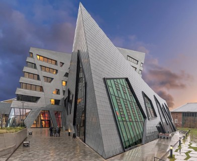 Modern university building by the American architect Daniel Liebeskind