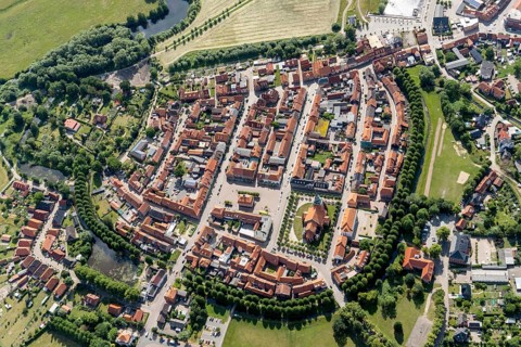 Aerial view of Boizenburg/Elbe
