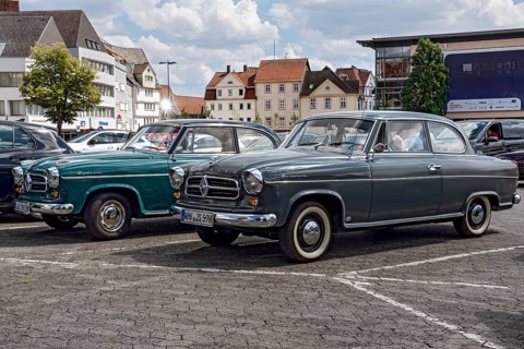 Vintage Borgward Isabella Limousine with white-tape tyres