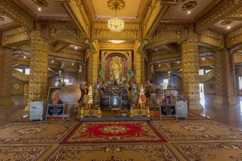 Interior altar in the temple pagoda of the Sri Chai Mongkol Grand Pagoda temple complex