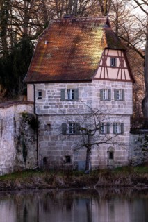 Half-timbered house at the digestion tower