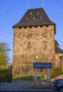 Historic former residential tower of Nideggen Castle from the 12th century today the first castle museum in North Rhine-Westphalia