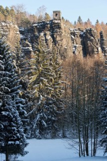 Snow at the Kaiser Wilhelm Fortress at the Hercules Pillars