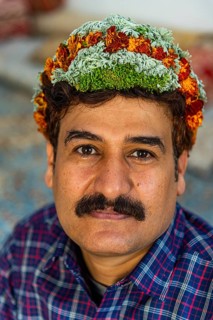 Traditional dressed man of the Qahtani Flower men tribe in the coffee plants