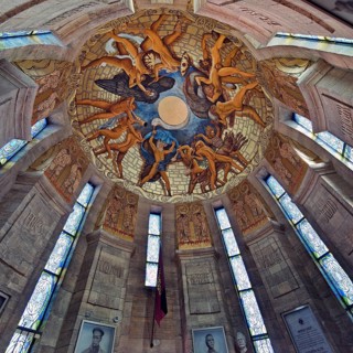 Reconstructed ceiling painting Ragnaroek by Otto Gussmann