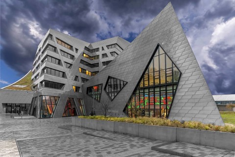 Modern university building by the American architect Daniel Liebeskind